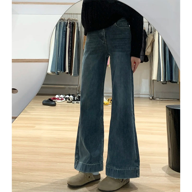 Flared Bell-Bottom Jeans for Petite Pear-Shaped Figures - Loose-Fitting Non-Sticking Pants for Thick Thighs and Wide Hips