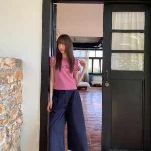 Flocked Letter Printed Short Sleeve T-Shirt for Women - Summer 2025 Slim Fit Casual Top - Trendy Y2K Style