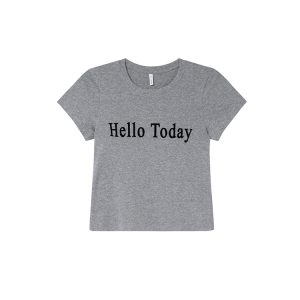 Flocked Letter Printed Short Sleeve T-Shirt for Women - Summer 2025 Slim Fit Casual Top - Trendy Y2K Style