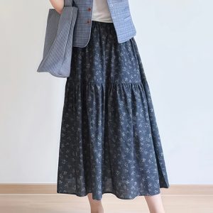 Floral A-Line Midi Skirt for Women, Plus Size Summer Skirt for Pear-Shaped Bodies, Trendy 2025 Fashion Piece