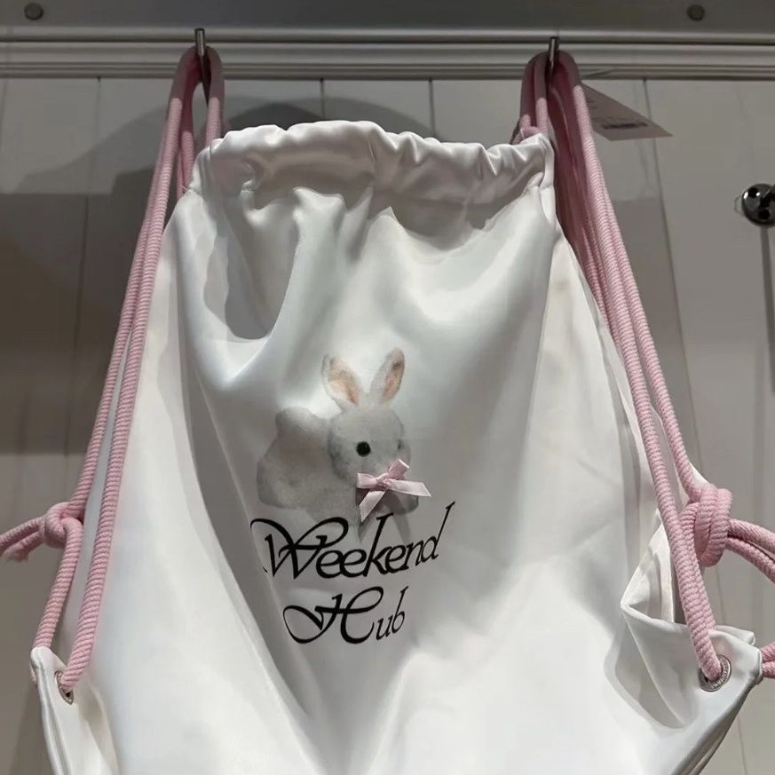 Floral Drawstring Small Backpack - Casual Canvas Tote Bag with Large Capacity for Commuting - Trendy Niche Design Floral Drawstring Small Backpack - Casual Canvas Tote Bag with Large Capacity for Commuting - Trendy Niche Design