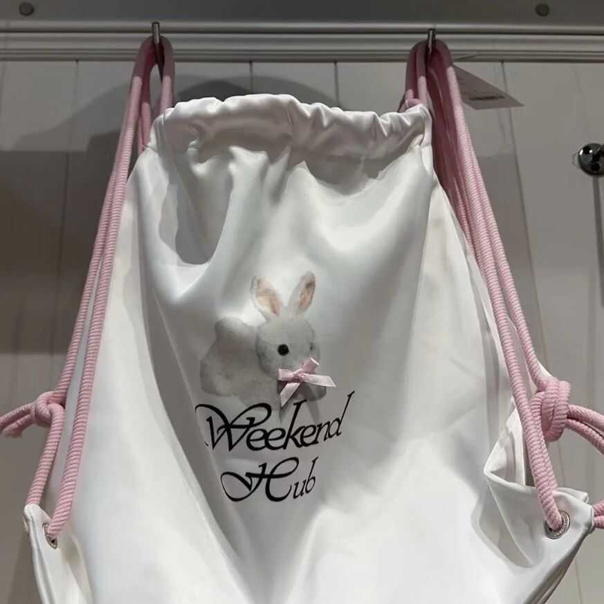 Floral Drawstring Small Backpack - Casual Canvas Tote Bag with Large Capacity for Commuting - Trendy Niche Design Floral Drawstring Small Backpack - Casual Canvas Tote Bag with Large Capacity for Commuting - Trendy Niche Design