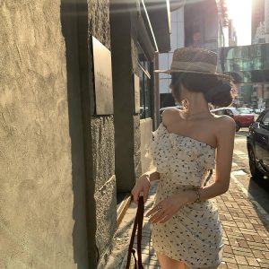 Floral Fairy Chiffon Dress for Women - Summer Asymmetrical Ruffle Bodycon Mini Skirt - Trendy Y2K Style