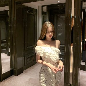 Floral Fairy Chiffon Dress for Women - Summer Asymmetrical Ruffle Bodycon Mini Skirt - Trendy Y2K Style