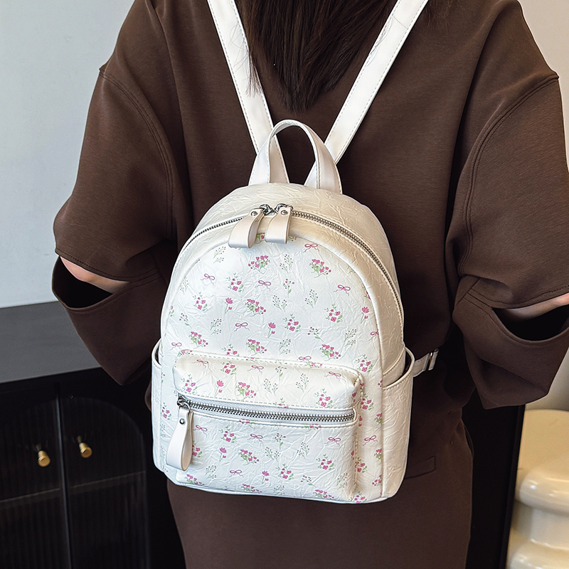 Floral Print Backpack for Women - 2025 High-End Travel & Hiking Bag, Niche Design, Fashionable Leisure Style