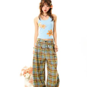 Floral Print Tank Top for Women - Sweet and Spicy Summer Slim Fit - American Style, 90s Inspired, Casual Fashion Top