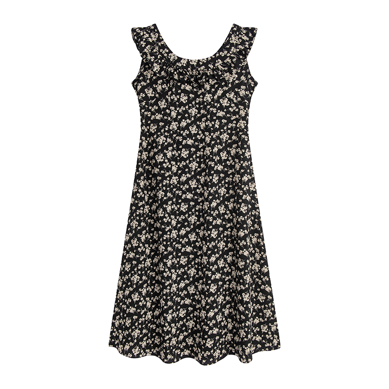 Floral Ruffled Sleeve Tea Dress - Curvy Fit, Waist-Defined, Vintage-Inspired Floral Print, Perfect for Y2K and Summer Events