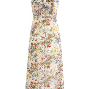 Floral Sleeveless Long Dress for Women - French Style 2025 Summer Slim Fit Vacation Trend