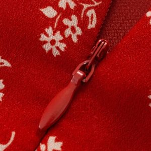 Floral Slimming Short Red Spaghetti Strap Dress - 2025 Summer French Vacation Style for Women, Perfect for Y2K and 90s Fashion Fans