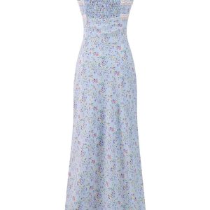 Floral Spaghetti Strap Dress for Women - Summer Beach Vacation Long Skirt, Sexy V2025 Style, 90s Inspired Fashion