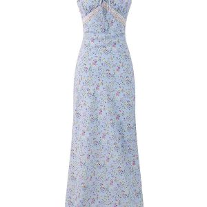 Floral Spaghetti Strap Dress for Women - Summer Beach Vacation Long Skirt, Sexy V2025 Style, 90s Inspired Fashion