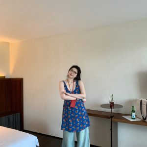 Florence Blue Vintage Floral Sleeveless Dress with V-Neck and Organza Waist-Defined Design - Perfect for 90s and Y2K Style Events