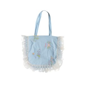 Flower Butterfly Lace Pearl Shimmering Crossbody Bag - Women's Vintage Summer Large Capacity Shoulder Bag