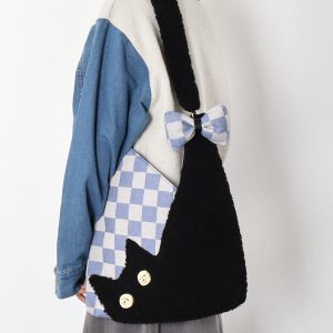 Fluffy Cat Shoulder Bag - Large Capacity Furry Crossbody Purse - Cute Niche Style for Cat Lovers