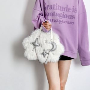 Fluffy Cloud Bag for Women - Niche High-End Long-Haired Handbag & Crossbody Bag for Autumn/Winter 2023, Cute and Stylish