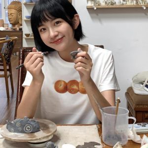 French Bread Print Shoulder-Baring Short Sleeve Top - Slim Fit Pure Cotton Fashion Tee for 25SS, Trendy Casual Wear