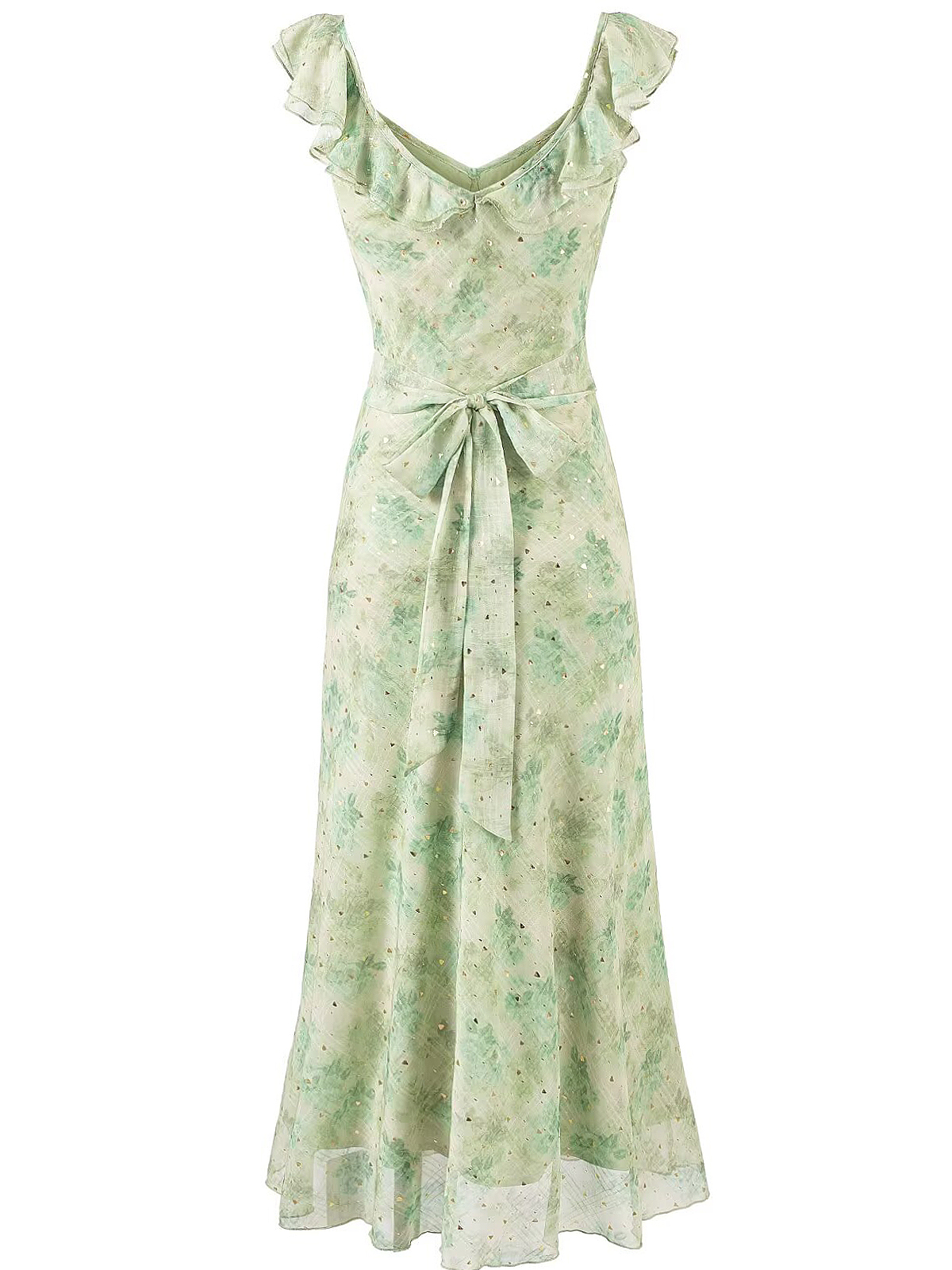 French Green Gradient V-Neck Dress for Women - Summer 2025 Long Vacation Style Dress, Trendy and Stylish French Green Gradient V-Neck Dress for Women - Summer 2025 Long Vacation Style Dress, Trendy and Stylish