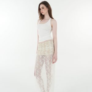 French Lace Jacquard Tie Cardigan and High-Slit Skirt Set - Chic 90s Inspired Women's Fashion Ensemble