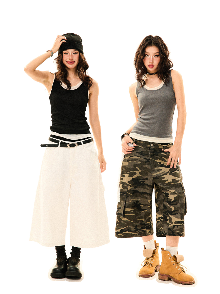 French Layered Faux Two-Piece Camisole for Women – Slim Fit Summer Outerwear, Flattering Short Top, Chic Layered Style French Layered Faux Two-Piece Camisole for Women – Slim Fit Summer Outerwear, Flattering Short Top, Chic Layered Style