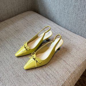 French Pointed Toe Bow Tie Open-Back Sandals for Women - Summer 2025 Thin High Heels, Chic and Elegant Footwear