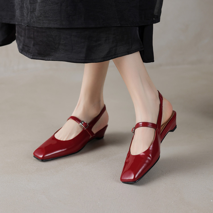 French Square Toe One-Strap Open-Toe Sandals for Women - Versatile High Heels Trend, Fashionable Italian Style