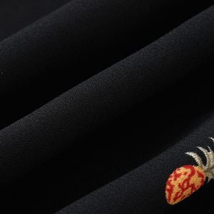 French Style Black Floral Spaghetti Strap Dress - Women's Summer Vacation Dress - Trendy Short Design for Effortless Elegance