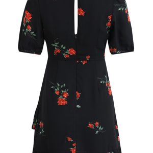 French Style Black Short Dress for Women - 2025 Summer Vacation Look, Inspired by Yang Caiyu, Trendy and Chic