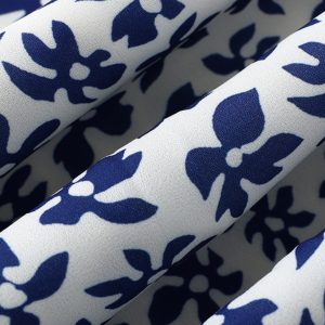 French-Style Blue Vacation Short Dress for Women - 2025 Summer Collection, Petite Fit, Effortless Elegance