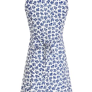 French-Style Blue Vacation Short Dress for Women - 2025 Summer Collection, Petite Fit, Effortless Elegance