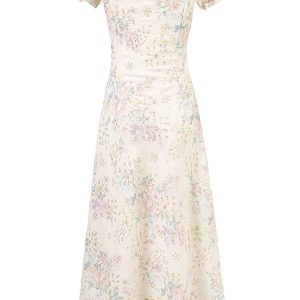 French-Style Embroidered Floral Dress for Women, High-End Quality Long Summer Dress 2025, Elegant Vintage Vibes