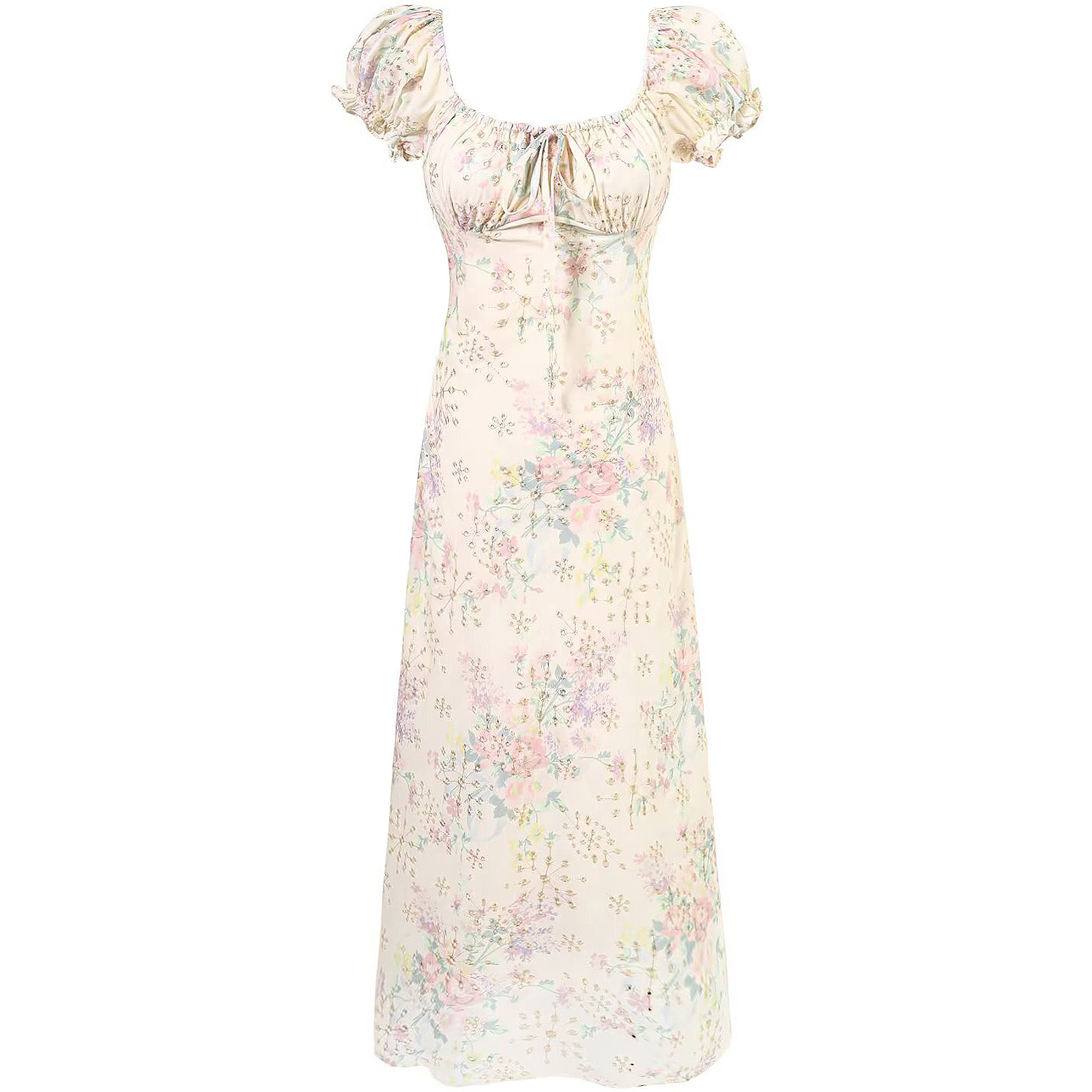 French-Style Embroidered Floral Dress for Women, High-End Quality Long Summer Dress 2025, Elegant Vintage Vibes