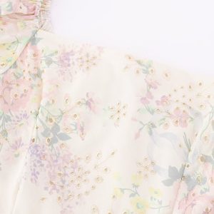 French-Style Embroidered Floral Dress for Women, High-End Quality Long Summer Dress 2025, Elegant Vintage Vibes