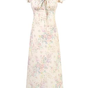 French-Style Embroidered Floral Dress for Women, High-End Quality Long Summer Dress 2025, Elegant Vintage Vibes