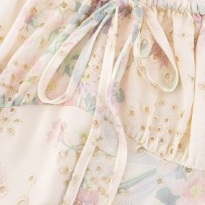 French-Style Embroidered Floral Dress for Women, High-End Quality Long Summer Dress 2025, Elegant Vintage Vibes