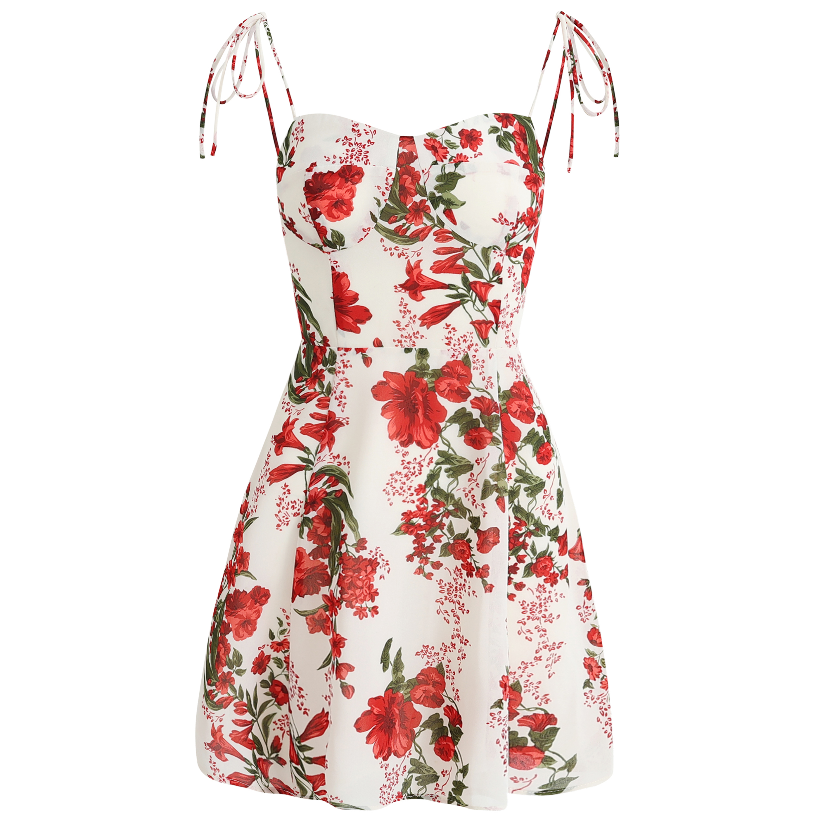 French-Style Floral Vacation Short Dress 2025 Summer Women's Petite Slim Fit Y2K Fashion