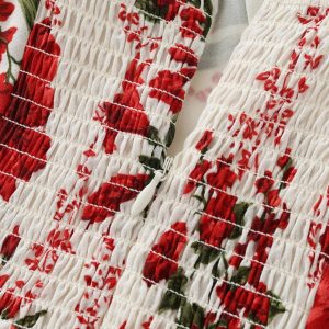 French-Style Floral Vacation Short Dress 2025 Summer Women's Petite Slim Fit Y2K Fashion