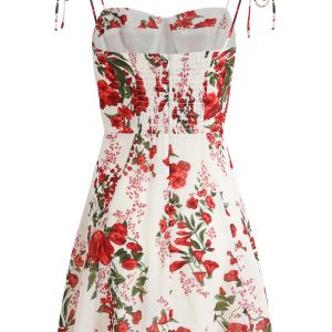 French-Style Floral Vacation Short Dress 2025 Summer Women's Petite Slim Fit Y2K Fashion