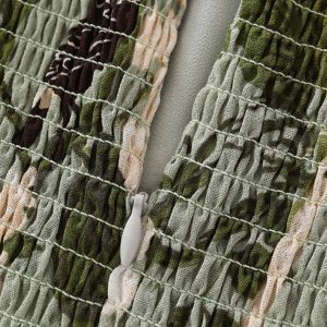 French-Style Green Sling Dress - Summer 2025 Women's Slim Fit Vacation Dress