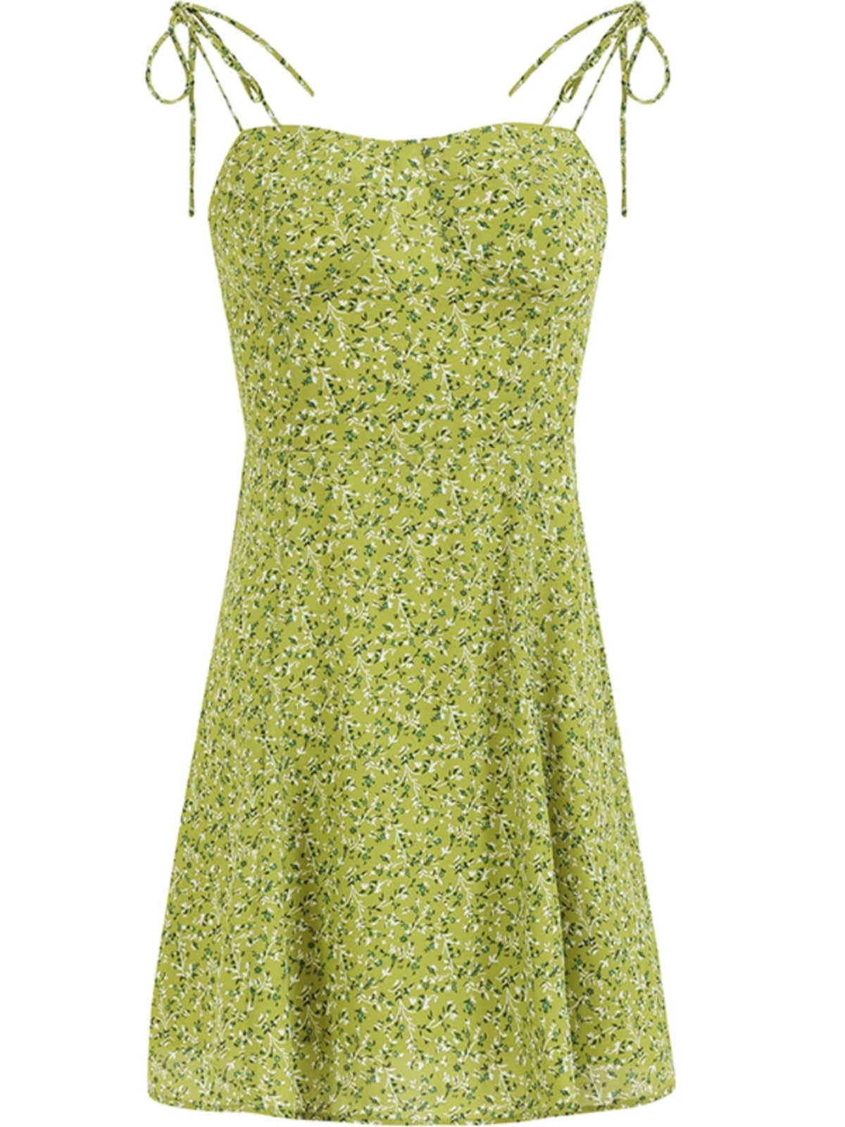 French-Style Green Spaghetti Strap Vacation Dress for Petite Women - 2025 Summer Fashion French-Style Green Spaghetti Strap Vacation Dress for Petite Women - 2025 Summer Fashion