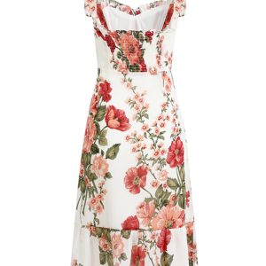 French-Style Long White Dress for Women - 2025 Summer Vacation Look, Yu Shuxin Inspired, Chic & Elegant Fashion Essential