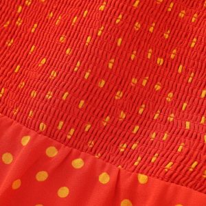 French Style Polka Dot Spaghetti Strap Long Red Dress for Summer 2025 - Vacation Essential, Slimming Fit for Women