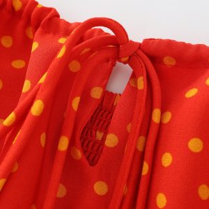 French Style Polka Dot Spaghetti Strap Long Red Dress for Summer 2025 - Vacation Essential, Slimming Fit for Women