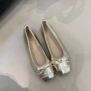 French-Style Sheepskin Ballet Flats for Women - Versatile Square Toe Shallow Mouth Shoes, Gentle Comfort, Classic Grandma Style