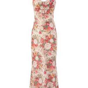 French Style Sleeveless Printed Long Dress for Summer 2025 - High-End Vacation Fashion for Women