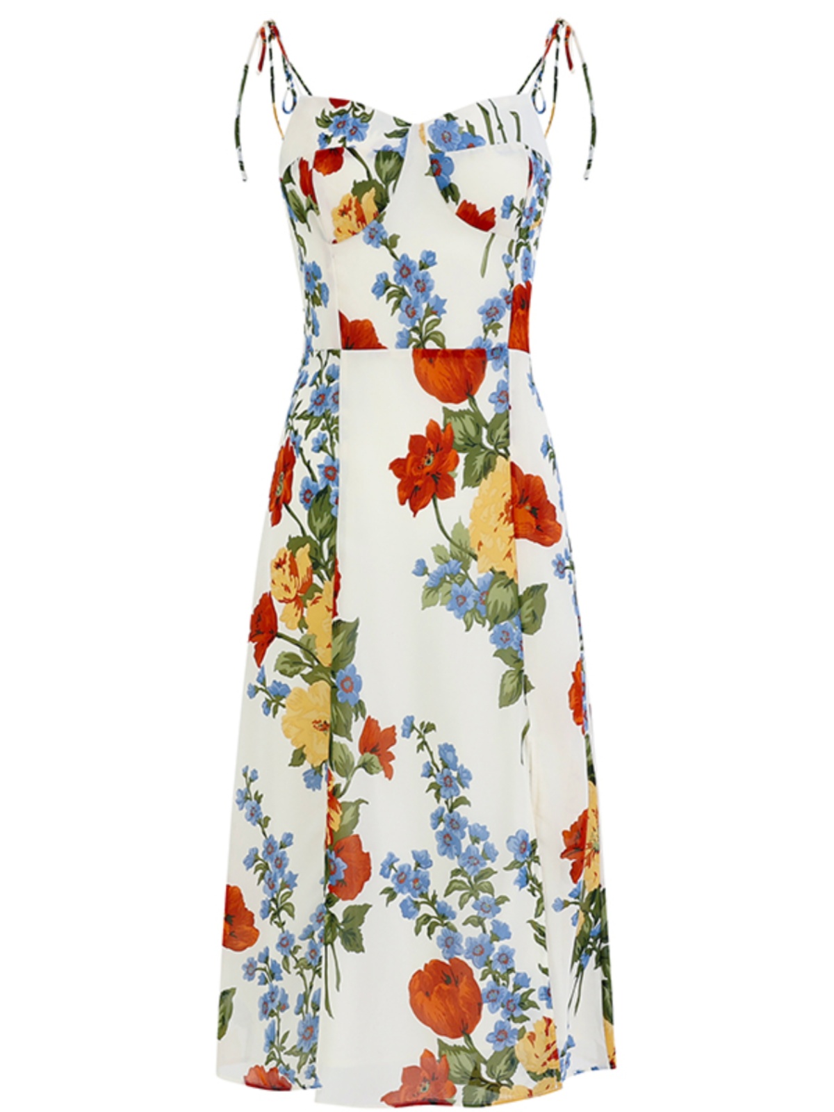 French-Style Sleeveless Printed Long White Dress for Women - Summer 2025 Slim Fit Vacation Fashion French-Style Sleeveless Printed Long White Dress for Women - Summer 2025 Slim Fit Vacation Fashion