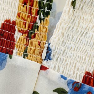 French-Style Sleeveless Printed Long White Dress for Women - Summer 2025 Slim Fit Vacation Fashion