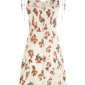 French Style Spaghetti Strap White Dress for Women - Petite Summer Vacation Dress 2025 - Slimming Design