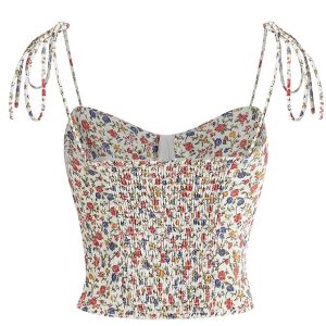 French-Style V-Neck Vacation Camisole - Slim Fit Summer Top for Spicy Girls - 2025 Fashion Essential