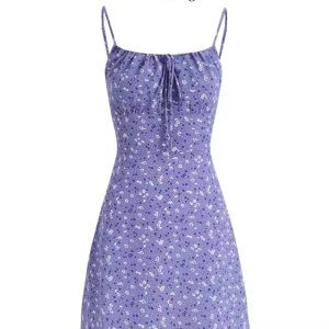 French Style Vacation Purple Spaghetti Strap Dress for Women - Petite Summer 2025 Fashion