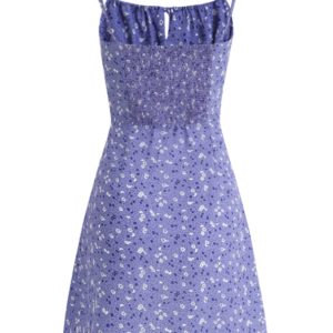 French Style Vacation Purple Spaghetti Strap Dress for Women - Petite Summer 2025 Fashion